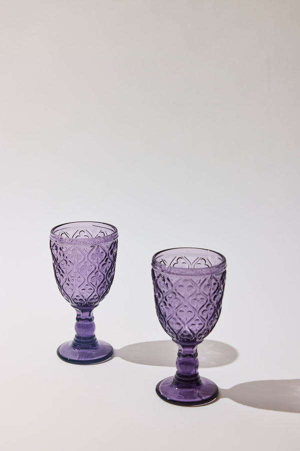 Designer Wine Glasses in Purple  - Set of 4