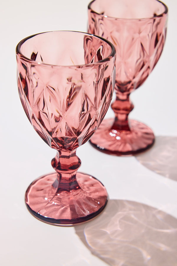 Designer Wine Glasses in Red  - Set of 4