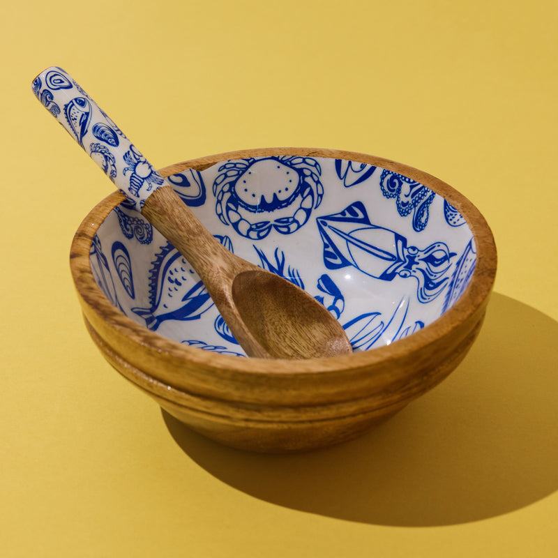 Handpainted Bowl with Spoon