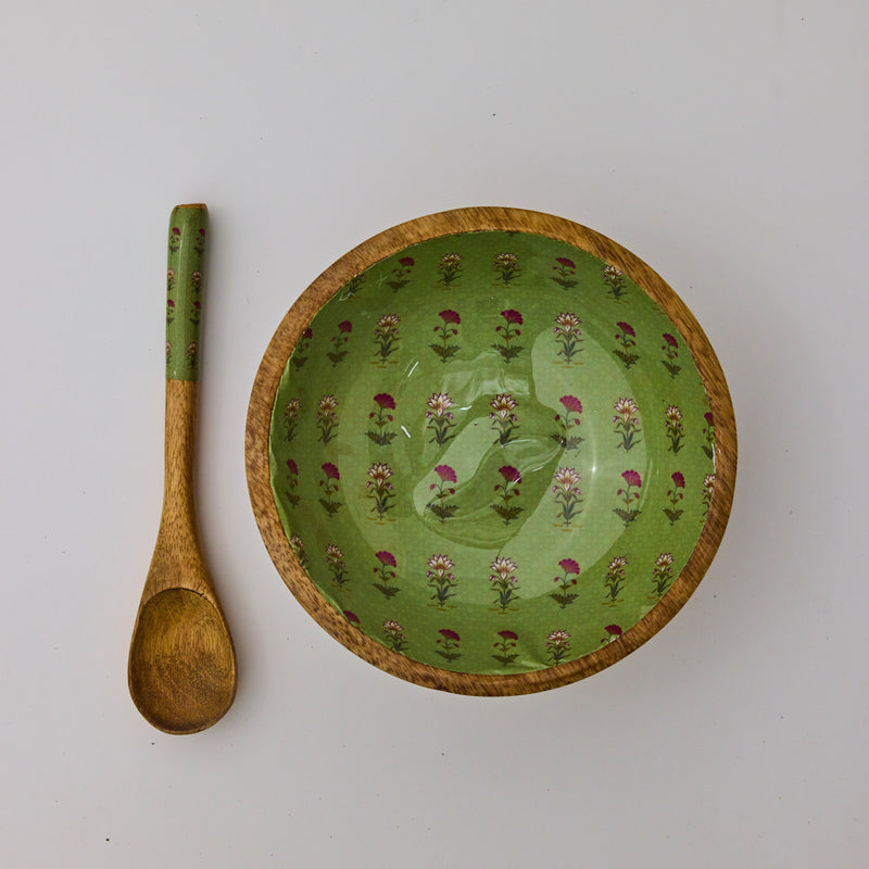 Handpainted Bowl with Spoon