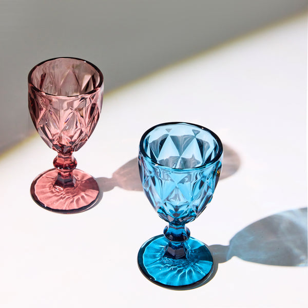 Designer Wine Glasses in Blue  - Set of 2