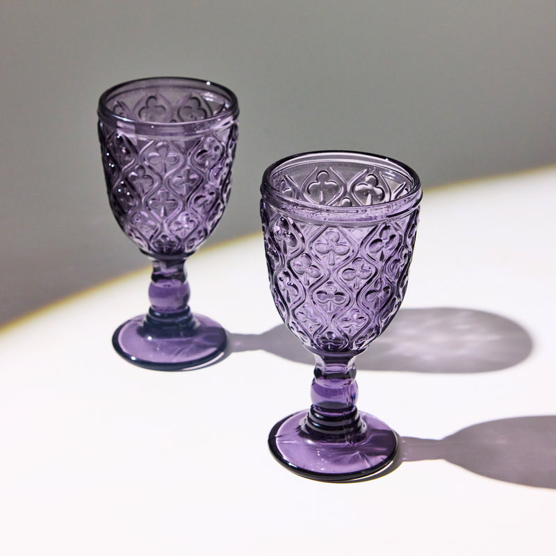 Designer Wine Glasses in Purple  - Set of 4