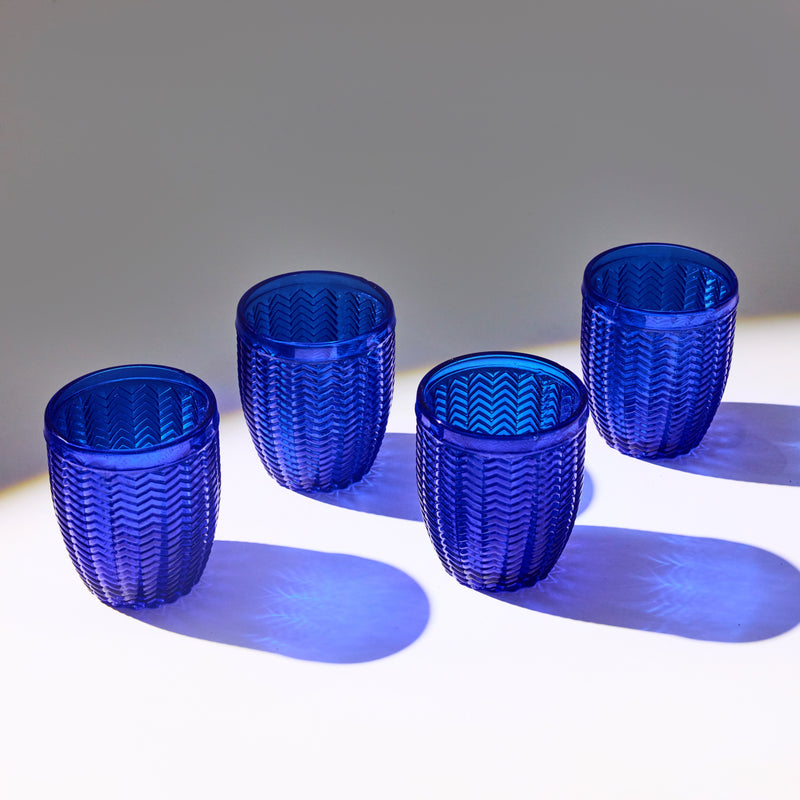 Blue Glass Cups - Set of 4