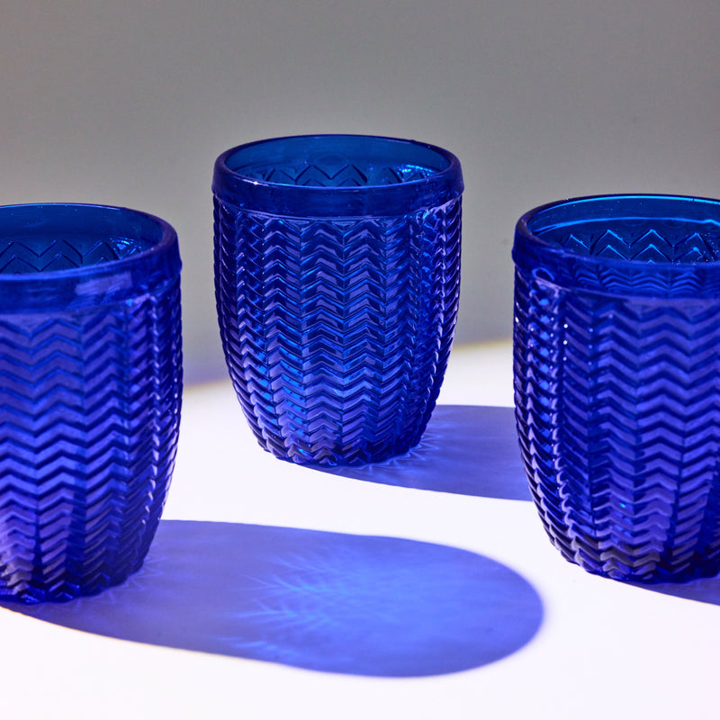 Blue Glass Cups - Set of 4