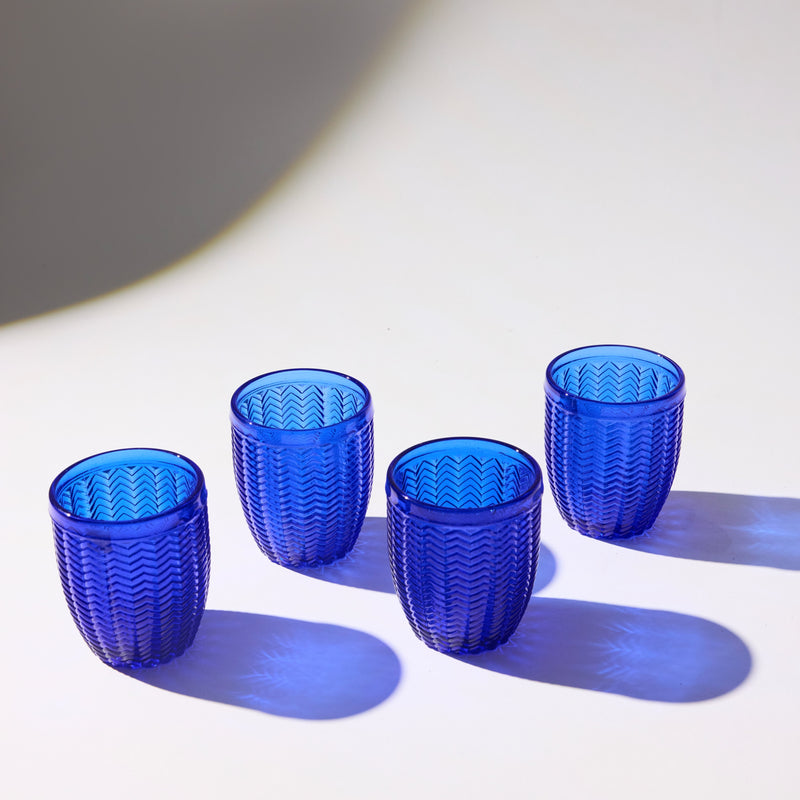 Blue Glass Cups - Set of 4